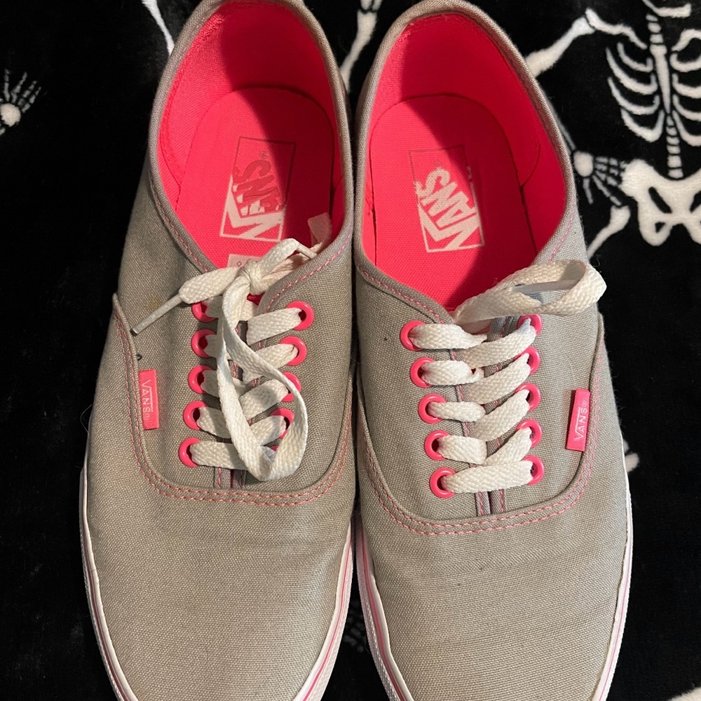 Vans Tan and Pink Classic Sneakers